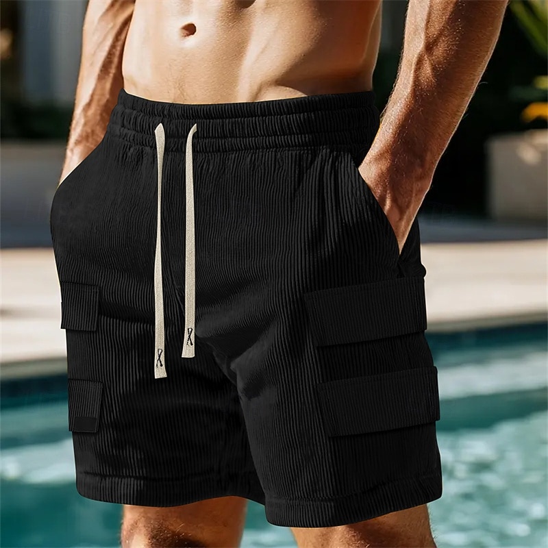 Homme Shorts cargo Shorts de plage Short de course Short décontracté Shorts de gym Cordon de serrage Taille Élastique Jambe Droite Uni Confort Évacuation de l'Humidité Longueur Genou Sport en Plein de 2026 ? $18.99 –P2