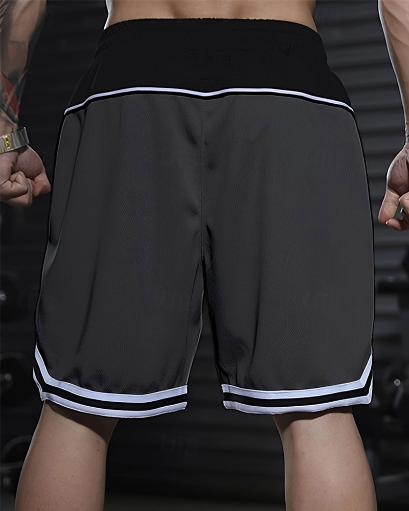 Homens calções atléticos Calção Shorts de basquete Bolsos Com Cordão Cintura elástica Riscas Conforto Respirável Curto Ao ar livre Esportes Clássico Casual Preto Vermelho de 2025 por $15.49 –P4