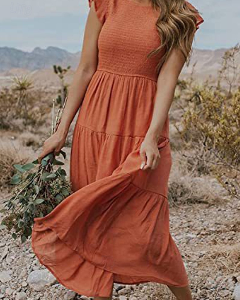 Femmes Robe Midi Robe Blanche Robe de remise des diplômes Mode Anniversaire Date Fête du thé Coupe régulière Uni Sans manches Col ras du cou Noir Blanche Vert Claire Vert Véronèse Été de 2025 ? $25.99 –P11