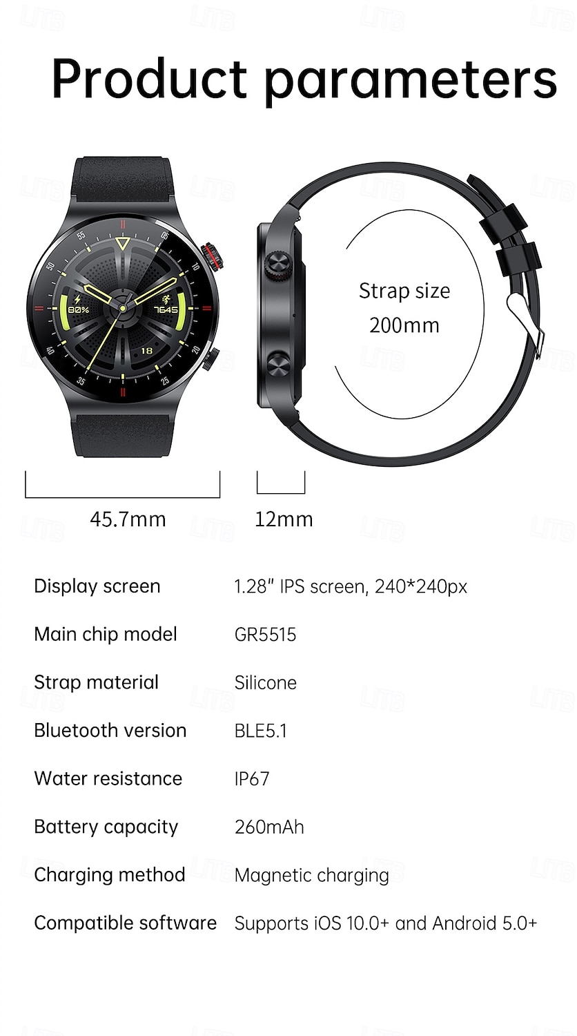 Smart Watch 1.28'' Fitness Tracker Bluetooth Calling Smartwatch with Pedometer Sleep Monitor Waterproof IP67 for Android iOS Men Women 46mm 2025 - $44.99 –P20