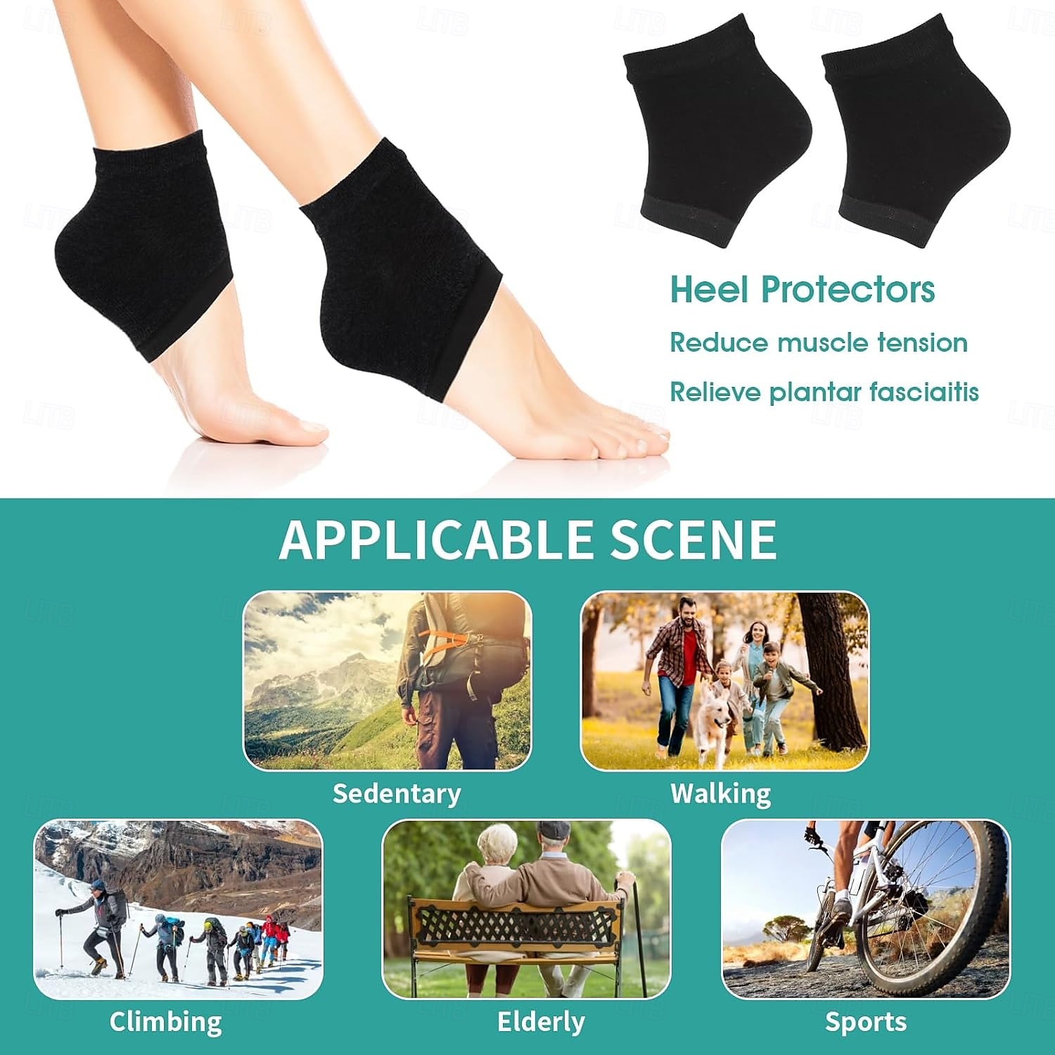3 Pairs Moisturizing Heel Socks Ventilate Gel Heel Open Toe Socks Soft Silicone Socks for Dry Hard Cracked Skin Breathable Reusable SPA Foot Protector Day Night Care Skin Black 2026 - $13.99 –P5