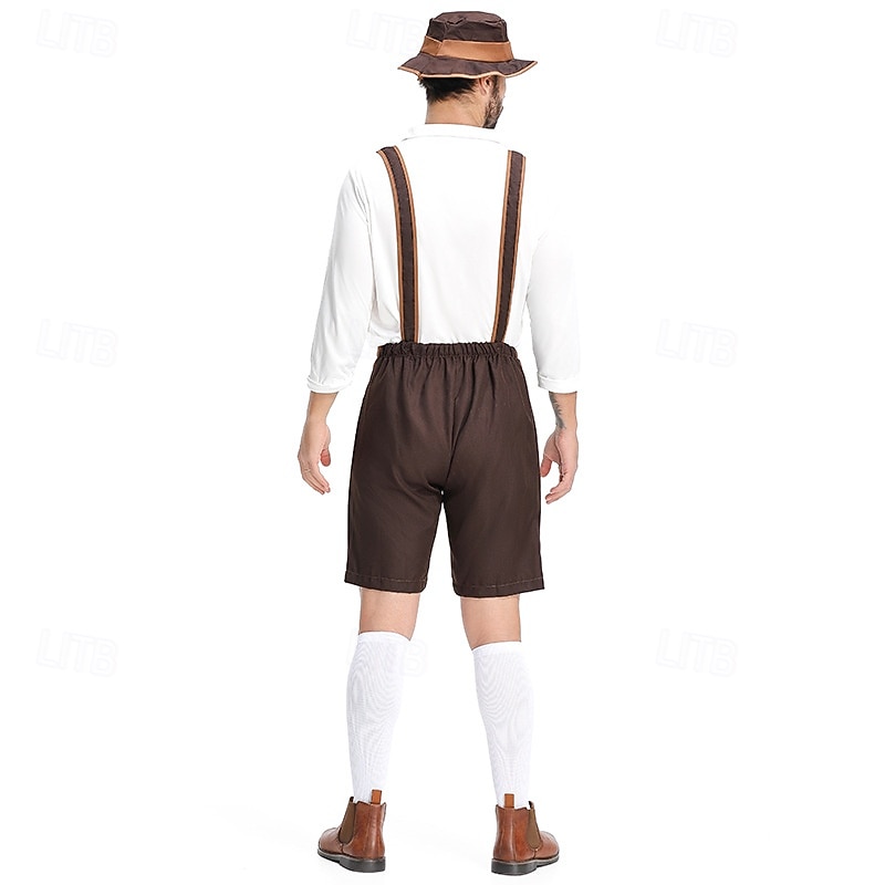 Oktoberfest תחפושות קוספליי לדרהוזן חולצה תלבושות בוואריה מינכן כרי דשא בגדי ריקוד גברים פֶסטִיבָל בד בסגנון מסורתי חולצה מכנסיים קצרים כובע 2026 - $40.99 –P4