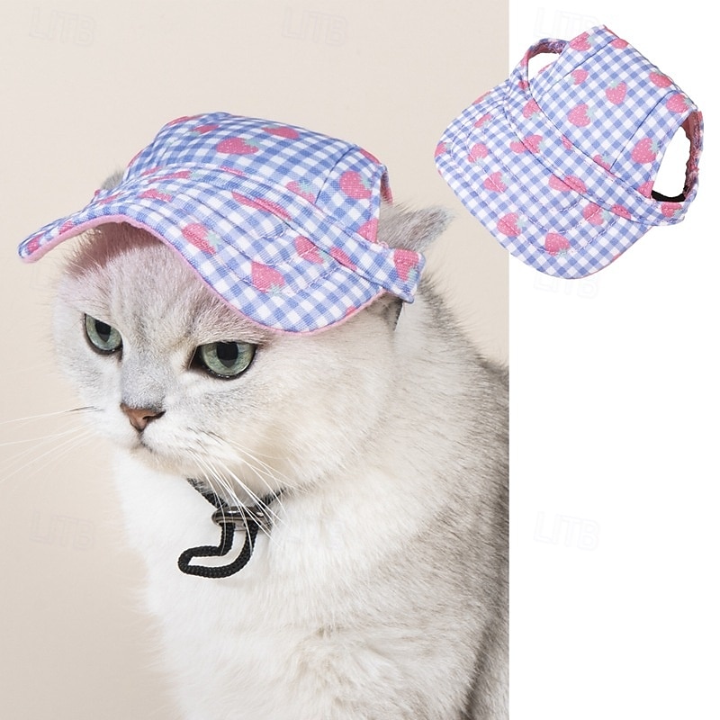 Gorra de béisbol para perro, visera playera de verano para perro y gato con agujeros para las orejas, tocado ajustable para cachorros 2025 - $15.49 –P13