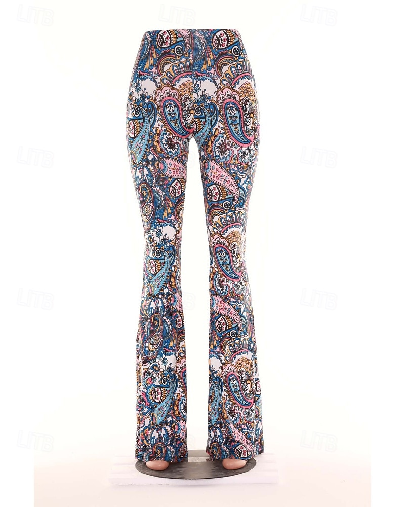 Pentru femei Pantaloni Casual Boho Lungime totală Natural Floare Imprimare Confortabil Exterior Comfortabil În aer liber Vacanță Magenta Galben Auriu Bleumarin Negru Vară Fit regulat 2025 - $17.99 –P11