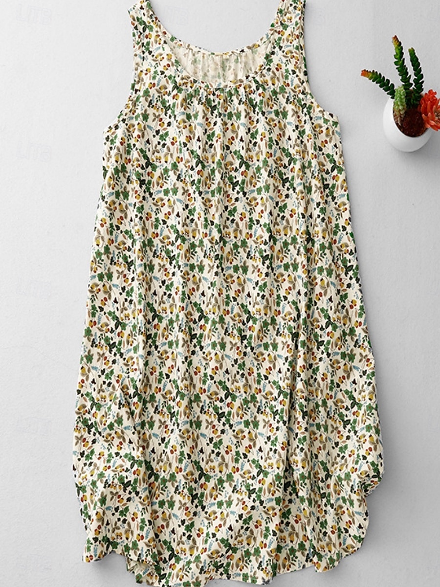 Women's Mini Dress Summer Dress Bodycon Dress Casual Daily Regular Fit Floral Graphic Sleeveless U Neck Black Beige Summer 2025 - $26.99 –P1