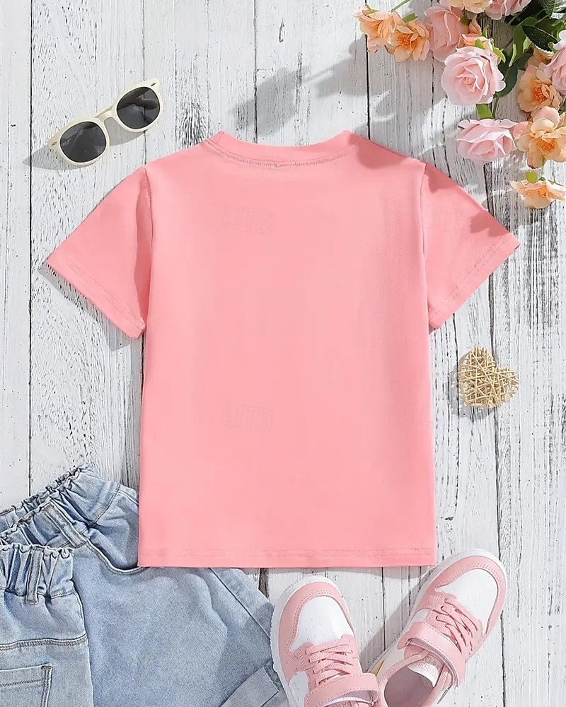 Girls' 3D Butterfly T shirt Tee Short Sleeve Summer Spring Fashion Basic Kids 4-12 Years Crew Neck Outdoor Casual Daily Regular Fit 2025 - $11.99 –P8