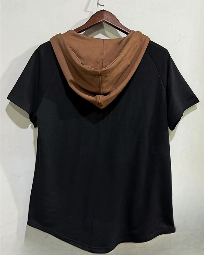 Men's T Shirt Tee Short Sleeve Shirt Tee Top Short Sleeve Hooded Summer Plain Fashion Designer Basic Lace up Vacation Street Going out Apricot Black Top Tee for Men 2025 - $25.99 –P5