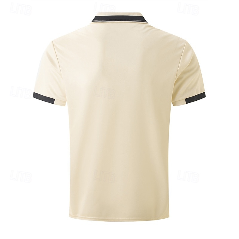 Herren Golfshirt Golf Poloshirts Lässig Arbeit Revers Kurzarm Basic Modern Farbblock Patchwork Knöpfe Frühling Normale Passform Rosenrot Golfshirt 2026 - $18.99 –P4