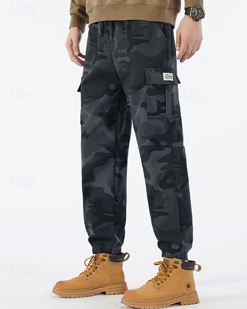 Voor heren Cargohosen Broek Camouflage broek Trekkoord Elastische taille Meerdere zakken camouflage Draagbaar Buiten Dagelijks Kamperen&Wandelen Modieus Klassiek Zwart Leger Groen 2026 - $21.99 –P12