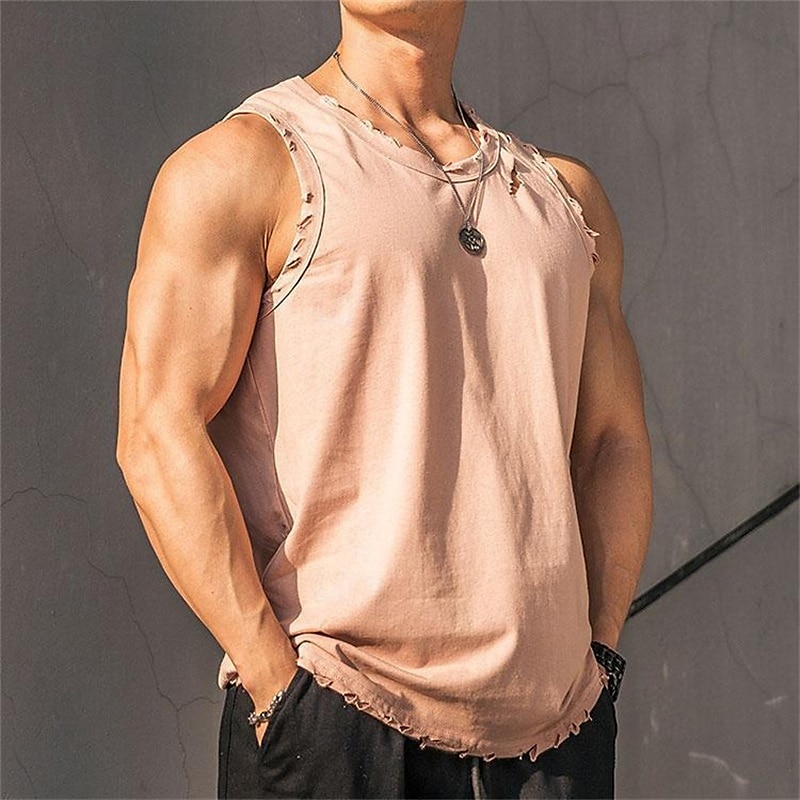 Men's Tank Top Vest Top Undershirt Sleeveless Shirt Sleeveless Crew Neck Summer Plain Fashion Designer Basic Classic Vacation Street Going out Black Pink Gray Top Tee for Men 2025 - $23.99 –P5