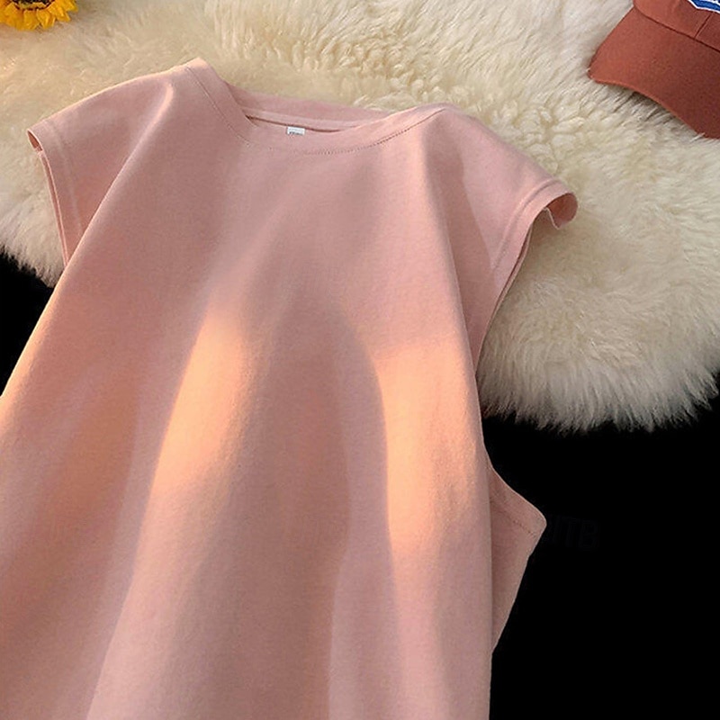 Herren Tank Top Weste Unterhemd Ärmelloses Shirt Ärmellos Rundhalsausschnitt Sommer Einfach Mode Designer Basic Klassisch Urlaub Straße Ausgehen Schwarz Weiß Rosa Top T-Shirt für Herren 2025 - $9.49 –P18