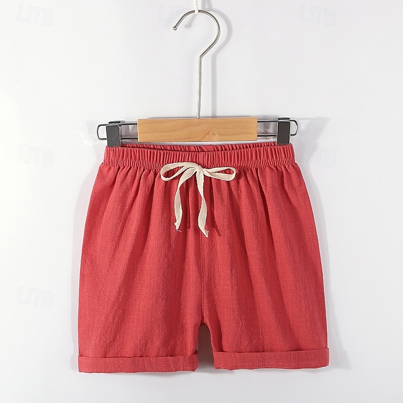 Barn Pojkar Shorts Ensfärgat Mjukt Komfort Shorts Utomhus Grundläggande Svart Gul Vin Mid midja 2025 - $4.99 –P10