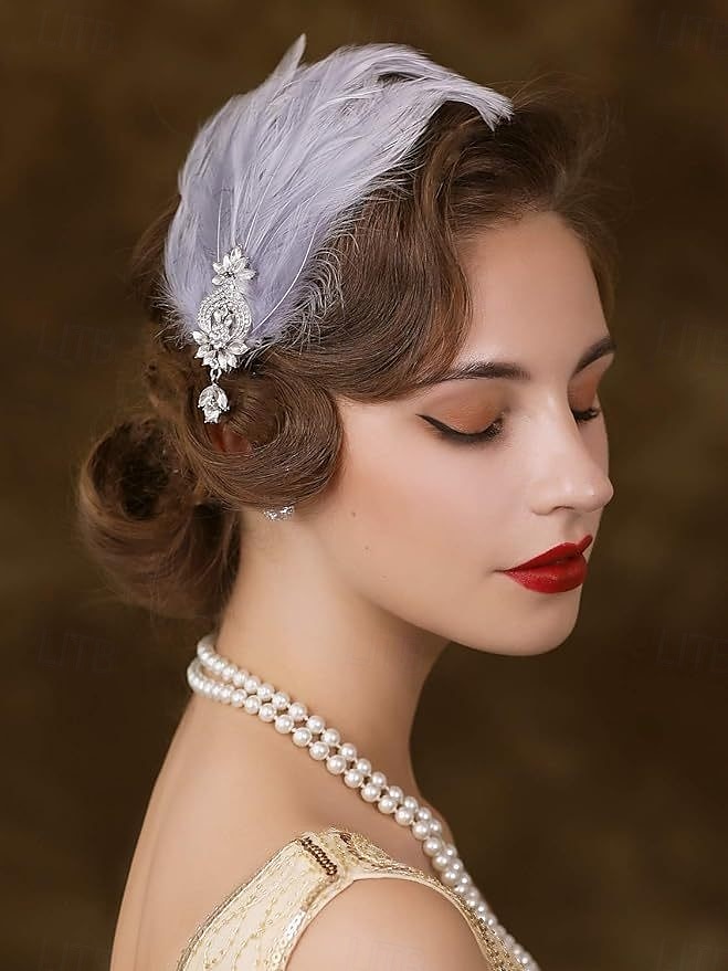 Retró Ordító 20-as évek 1920-as évek Fejpánt A nagy Gatsby Flapper lány Toll Női Mindszentek napja Farsang Esküvő Estély Álarcos mulatság Fejpánt 2025 - $17.99 –P12