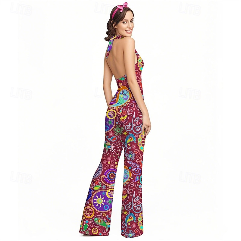 Retro Antiguo Boho Años 70 Pantalones acampanados Mono Hippie Disco Cachemir Tribal Mujer Víspera de Todos los Santos Carnaval Vacaciones Festival de Música Festival Adulto Mono 2025 - $29.99 –P5