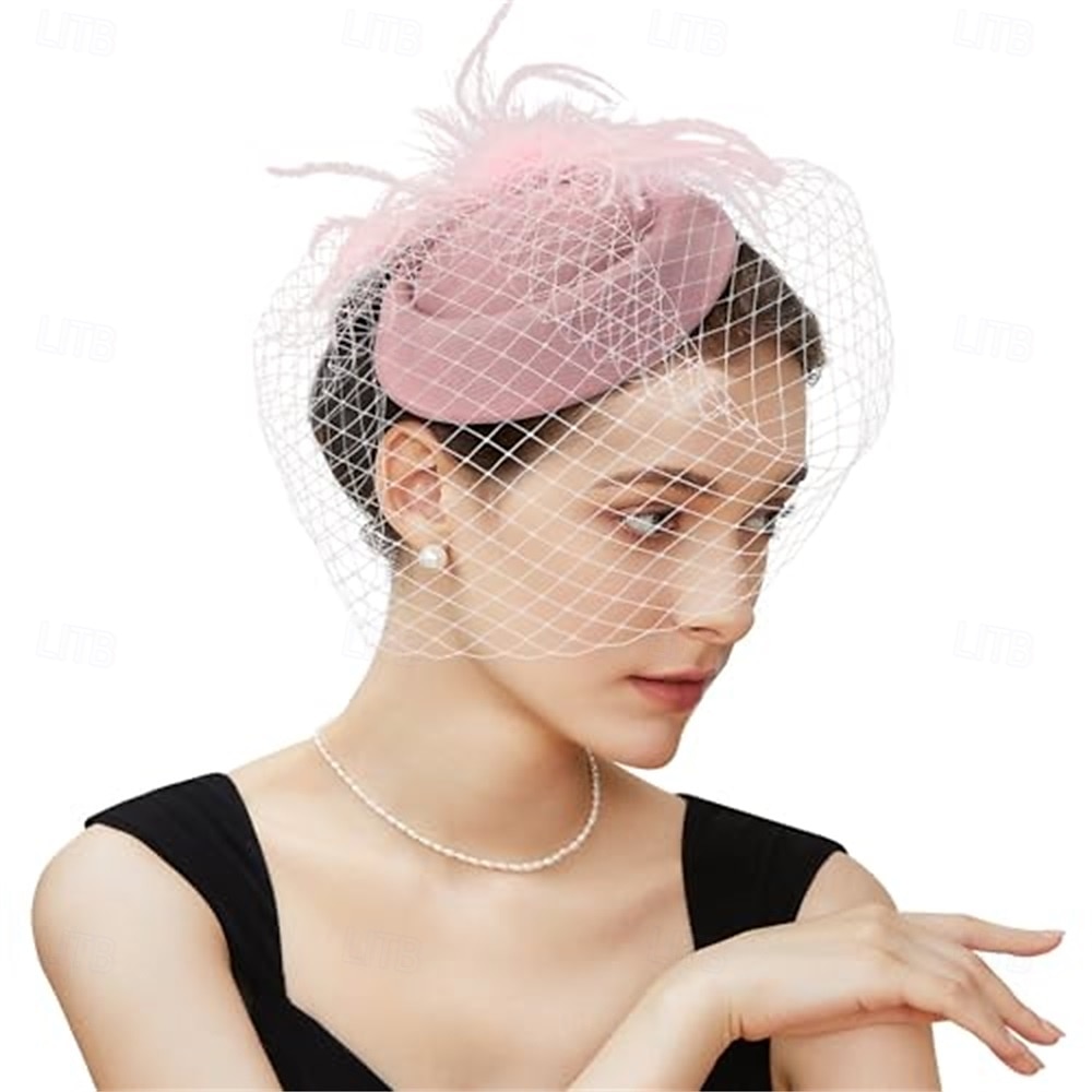 fascinator-hattu, huntu, höyhen, fascinator-teetuoksu, morsiushuntu, retrohattu, rasiahattu, derby-hatut naisille 2025 - $16.49 –P6