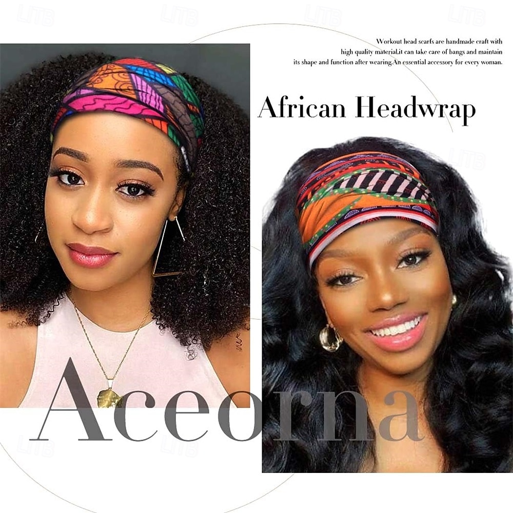 Fasce per capelli africane, fasce per capelli annodate in stile boho, fasce elastiche larghe, turbanti per yoga, sciarpe per capelli, accessori per capelli stampati per allenamento, per donna, del 2025 a $11.99 –P2