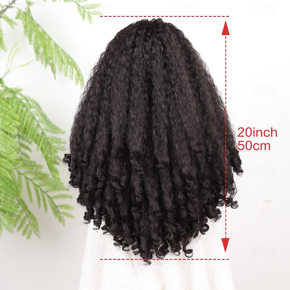 Synthetic Lace Wig Jerry Curl Style 20 inch Dark Brown Middle Part U Part Wig Women's Wig Dark Brown 2025 - $61.99 –P6