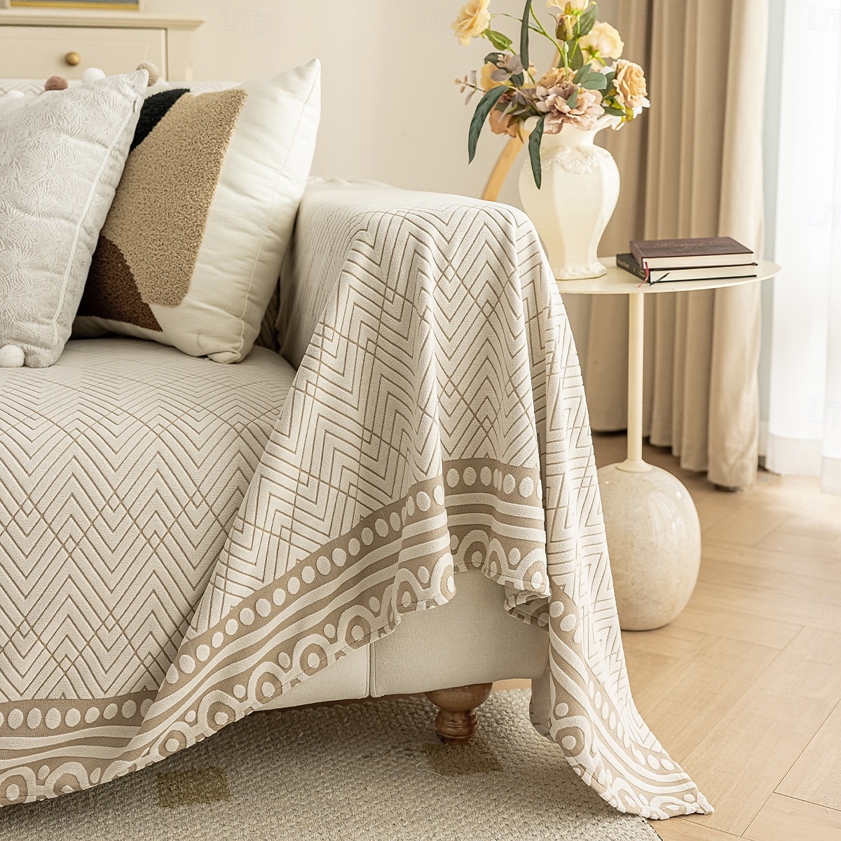 Copridivano multiplo, 2 posti, 3 posti, gomiti inclusi, a forma di L, stile scandinavo, elegante, facile da appendere, monoblocco, spesso, per tutte le stagioni, antigraffio, lavabile, copridivano, del 2025 a €22.5 –P1