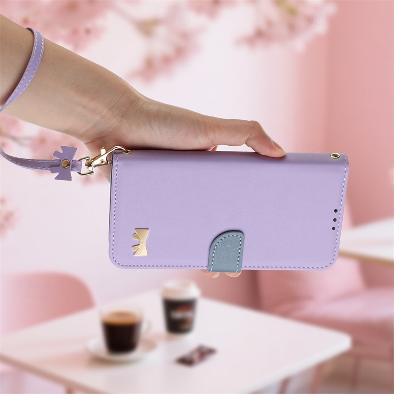 Phone Case For Samsung Galaxy S24 Ultra Plus S24 FE S23 Ultra Plus A55 A35 A25 A15 5G A53 A33 A23 A13 S25 S25 Ultra Wallet Case Flip Cover with Wrist Strap Shockproof PC PU Leather 2025 - $14.99 –P3