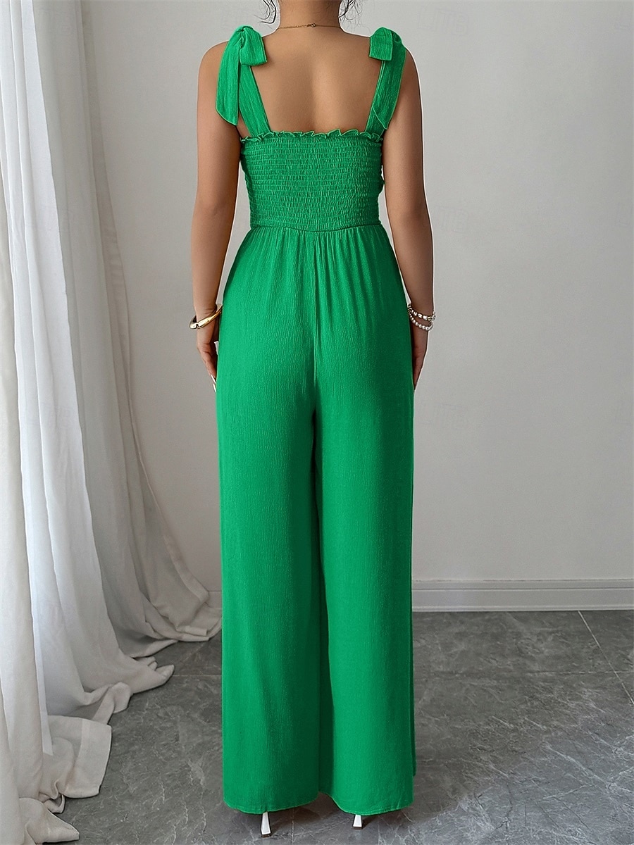 Overalls Bodenlang Quinceanera-Kleider Elegant Ärmellos Spaghettiträger Abschlussball Abendgesellschaft Polyester Rückenfrei mit Gerafft 2026 - $52.99 –P12