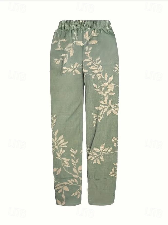 Damen Weites Bein Chinos Baggy-Hosen Urlaub Vintage Ethno-Stil Volle Länge Hohe Taille Blumen Grafik Drucken Thermowarm Atmungsaktiv Weich Mikroelastisch Urlaub Straße Lässig Dunkelgrau Rubinrot 2025 - $20.99 –P3