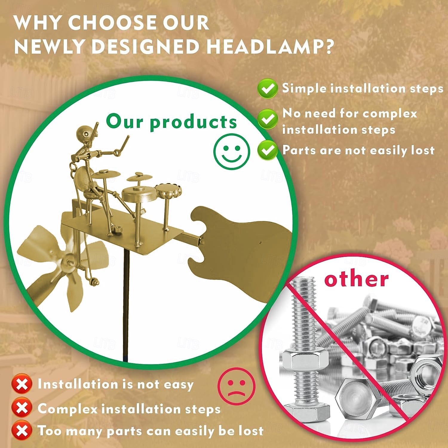 handgjord metalltrummis vindkvarn trädgårdssnurra, musikalisk vindskulptur i metall med gitarrdesign, trädgårdsdekor för utomhusbruk, vinddriven kinetisk konstpresent för män 2026 - $28.99 –P4