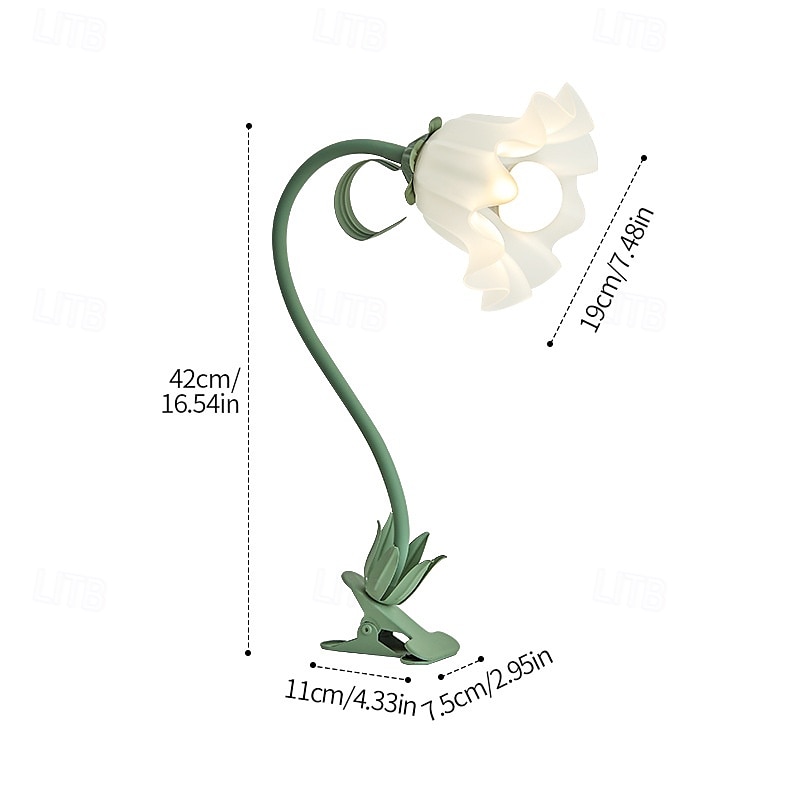 Květinová lucerna, moderní lilie, foukané skleněné stolní lampičky, noční světlo s USB, do ložnice, obývacího pokoje, patice E27 2025 - $61.99 –P6