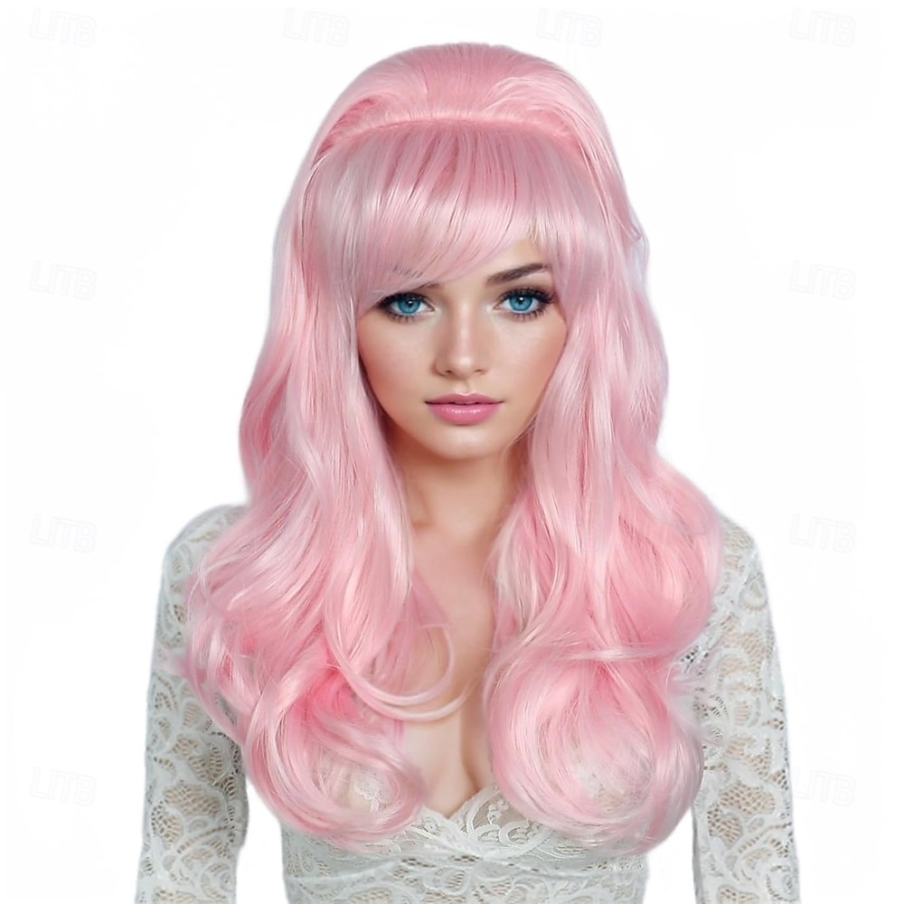 lång vågig röd koppar peruk stort bouffant bikupa peruker för kvinnor passar 50-tal 80-tal kostym halloween peruker 2026 - $27.99 –P6