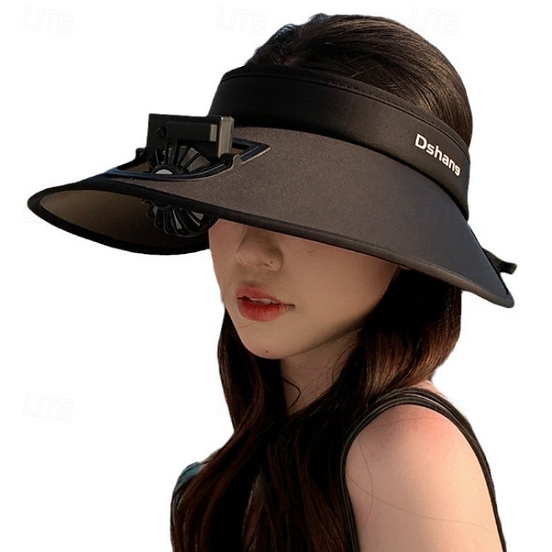 1 Pc Women's USB Rechargeable Fan Hat Sunscreen Hat Beach Vacation Camping Wide brimmed Sunscreen Hat 2025 - $21.99 –P5