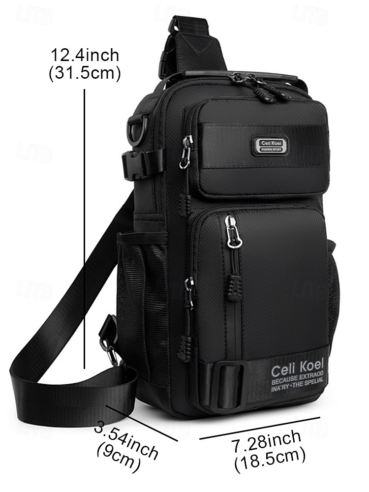 Men's Tactical Crossbody Chest Bag - Waterproof Multi-compartment Shoulder Backpack, Multiple Carrying Methods, Sporty Outdoor Style, Suitable for Travel, Hiking and Daily Commuting 2026 - $26.99 –P5