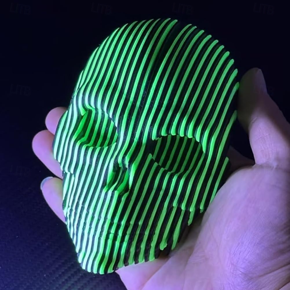 Halloween 3D Printed Luminous Quantum Skull Halloween Decor, Glow in The Dark Quantum Skeleton Head, Spooky Light Up Gift for Horror Fans, Gothic Table Decoration 2025 - $18.99 –P5