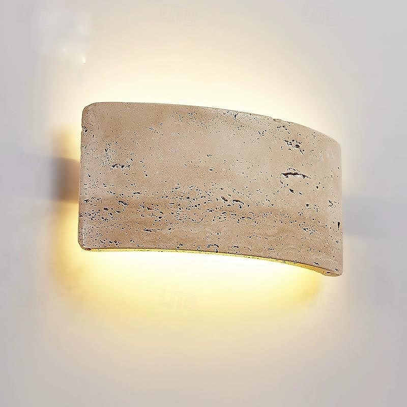 Applique da parete a LED in pietra Wabi-Sabi, luce d'atmosfera a LED, lampada da scala, cortile, balcone retrò, bagno, 110-240 V del 2025 a $303.69 –P2