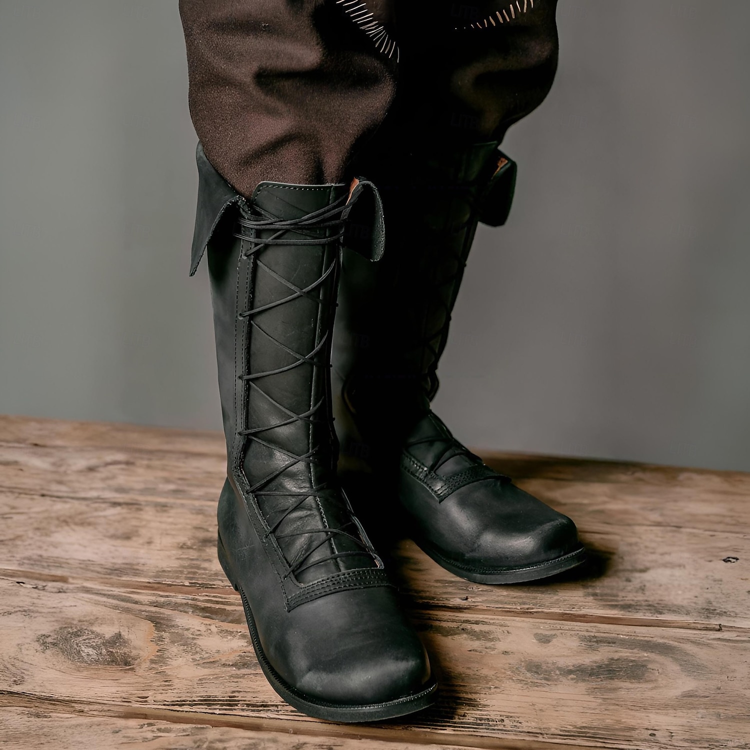 Středověké Renesanční Boty Ke kolenům Ploché jazzové boty Pánské Keltské Pirát předvečer Všech svatých Plesová maškaráda Výkon LARP Ren Faire Dospělé Boty 2025 - $53.99 –P6