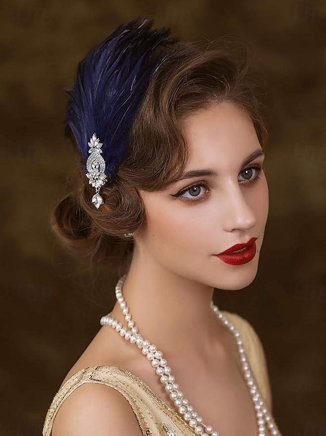 Retró Ordító 20-as évek 1920-as évek Fejpánt A nagy Gatsby Flapper lány Toll Női Mindszentek napja Farsang Esküvő Estély Álarcos mulatság Fejpánt 2025 - $17.99 –P4