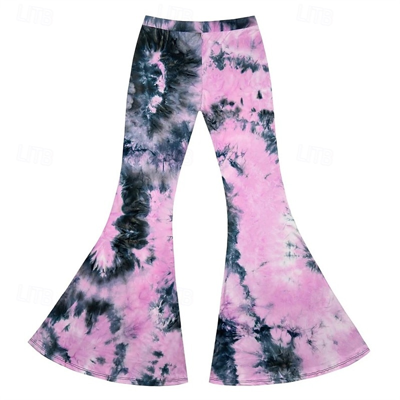Retró Boho 1970-es évek Bell Bottoms nadrág fellángoló nadrág Diszkó Nyakkendő színezés Magas derék Pszichedelikus Női Mindszentek napja Farsang Vakáció zenei fesztivál Fesztivál Felnőttek Nadrágok 2025 - $21.99 –P6