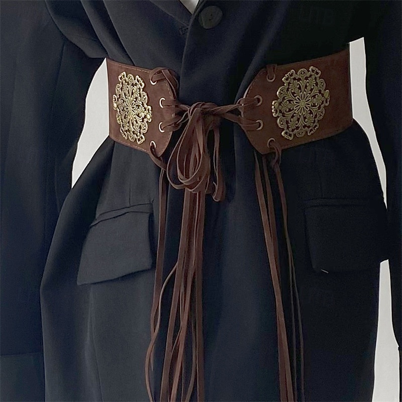 Ceinture Femmes PU Café Ceinture Taille Rue Quotidien Couleur Unie de 2025 ? $19.99 –P1