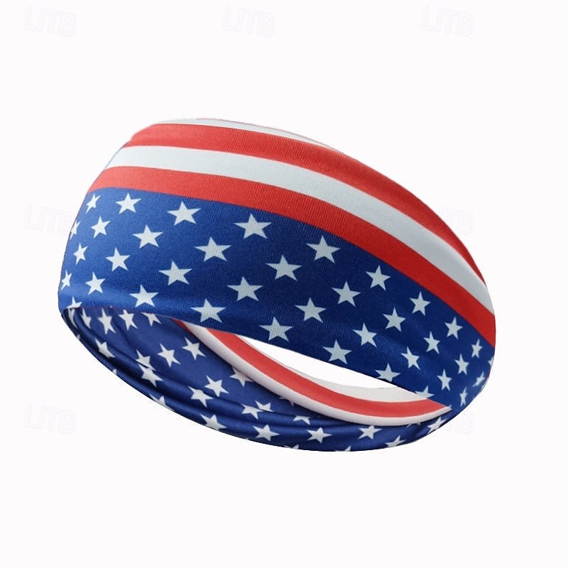 Stirnbänder mit amerikanischer Flagge für Männer, patriotisches gedrehtes Haarband in Rot, Weiß und Blau, dehnbares, sportliches Haar-Accessoire für den Unabhängigkeitstag der USA, den Gedenktag 2025 - $4.49 –P26