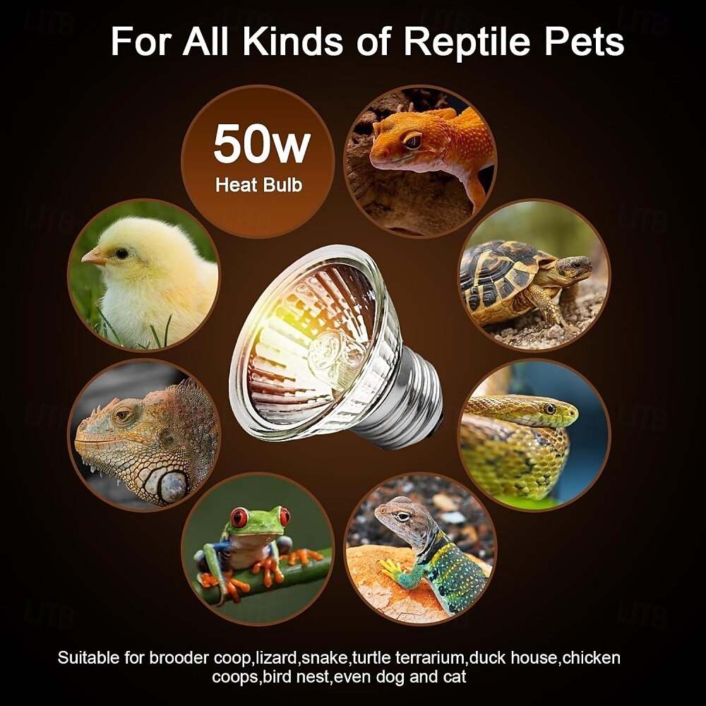 e27 50w uva uvb reptielenlampen schildpad warmtelamp voor reptielen en amfibieën warmte reptielenlamp voor schildpad baardagaam hagedis 4 stuks 2025 - $9.99 –P6