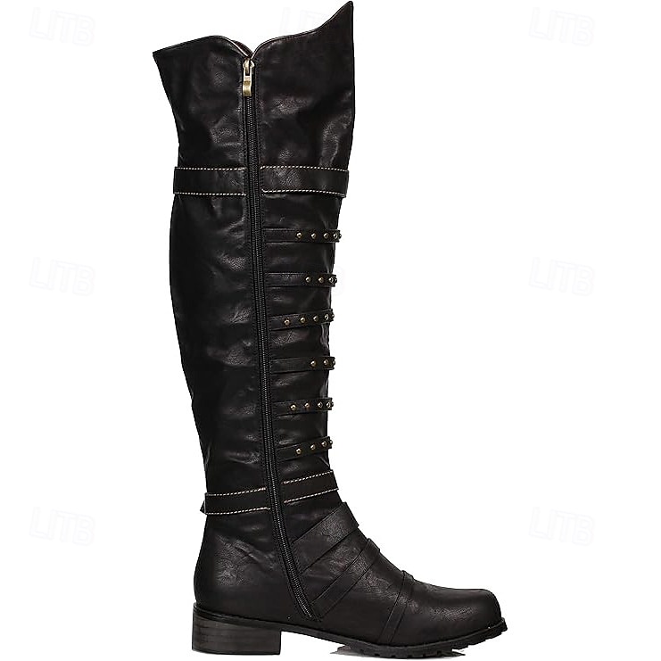 Medieval Renacimiento Zapatos Botas hasta la rodilla Botas planas de jazz Hombre Celta Pirata Víspera de Todos los Santos Mascarada Rendimiento LARP Feria Ren Adulto Zapatos 2025 - $88.99 –P5