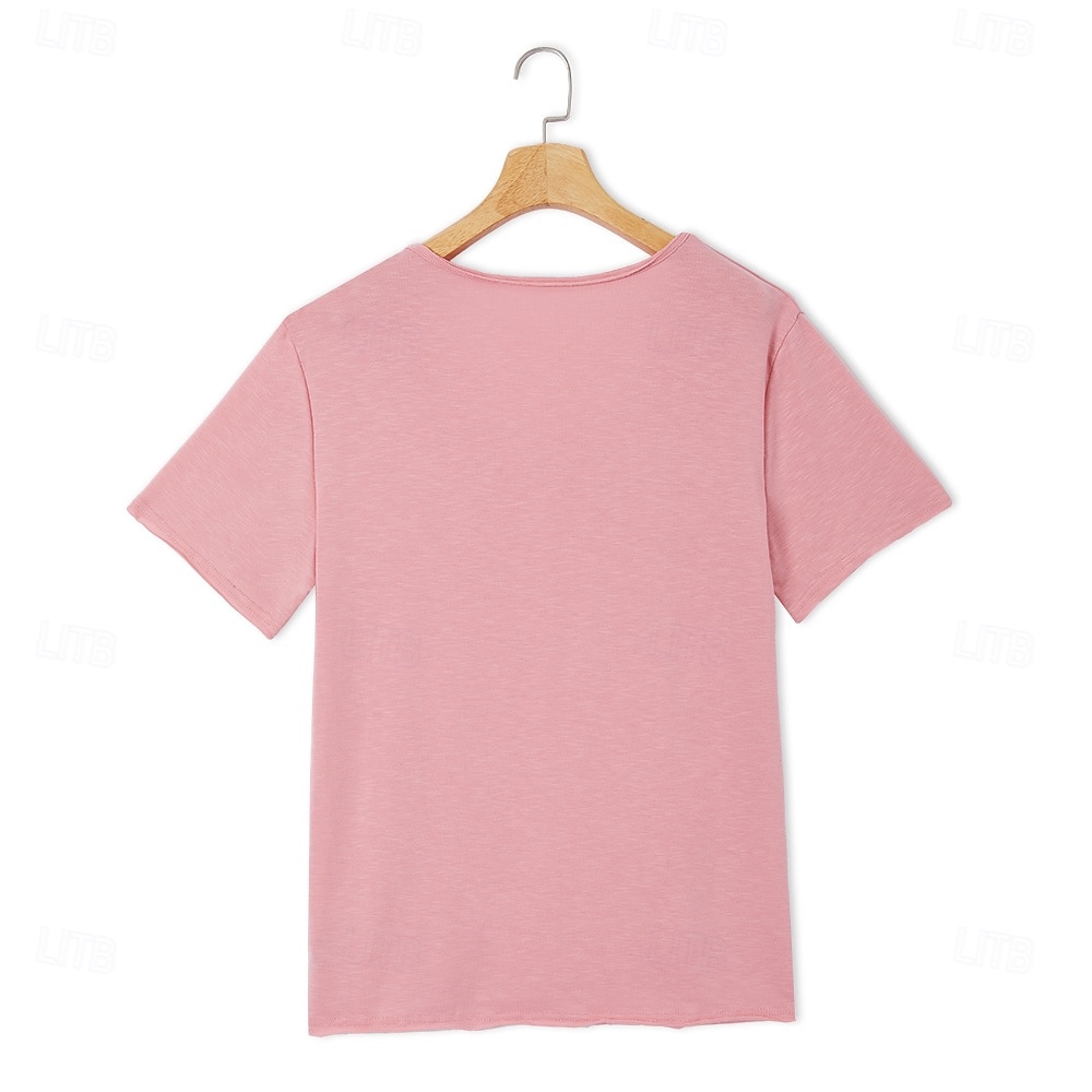 Herren Leinenähnliches T-Shirt Kurze Ärmel Rundhalsausschnitt Sommer Einfach Mode Designer Basic Weich Urlaub Straße Alltagstauglich Rosa Hellblau Beige Top T-Shirt für Herren 2025 - $16.49 –P6