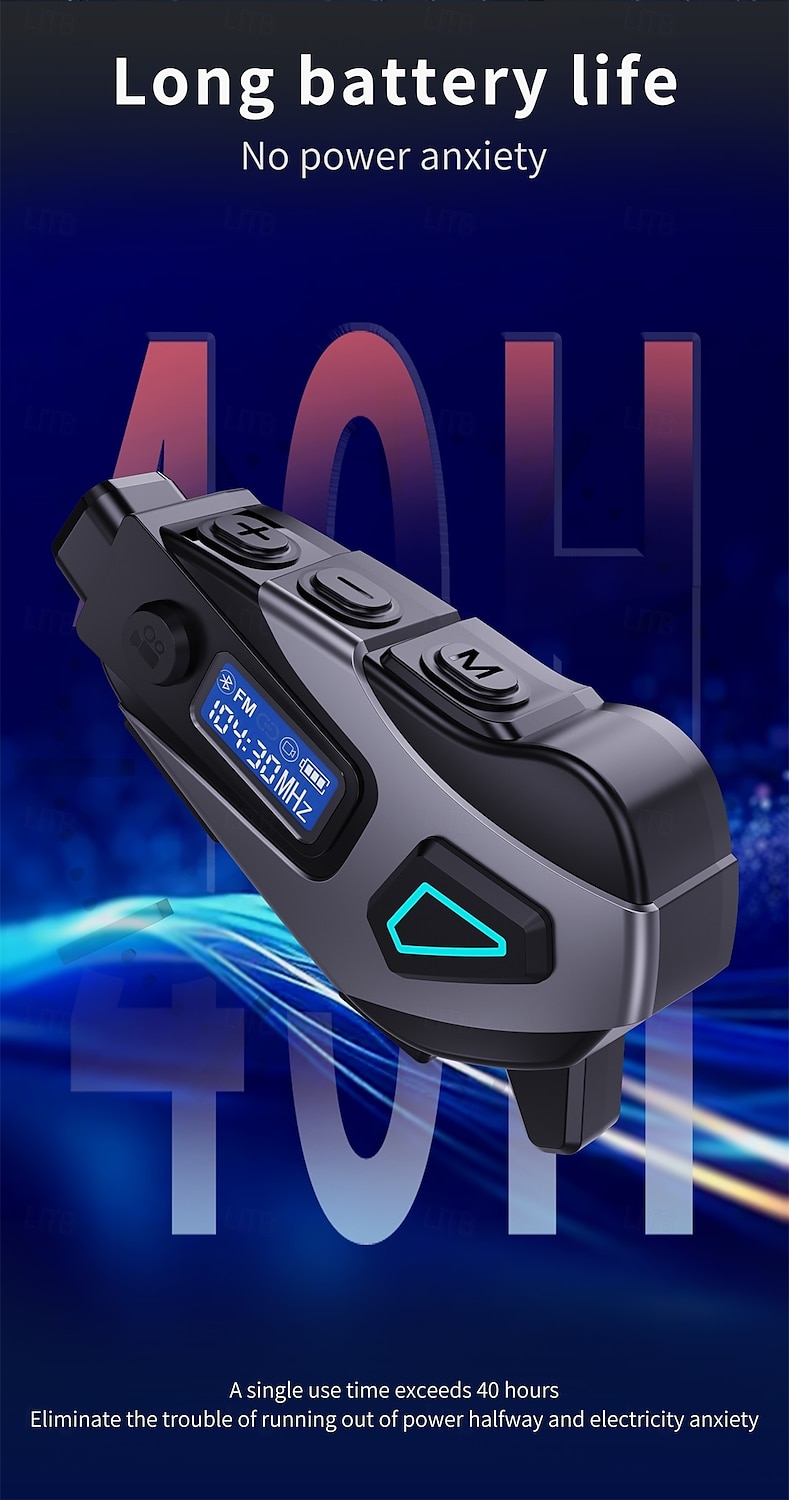 K10 Helmet Bluetooth Headset with DVR Recording, FM Radio, Voice Assistant, CVC Noise Reduction, IPX8 Waterproof, 40H Battery, HiFi Audio for Motorcycle Riding 2025 - $71.99 –P3