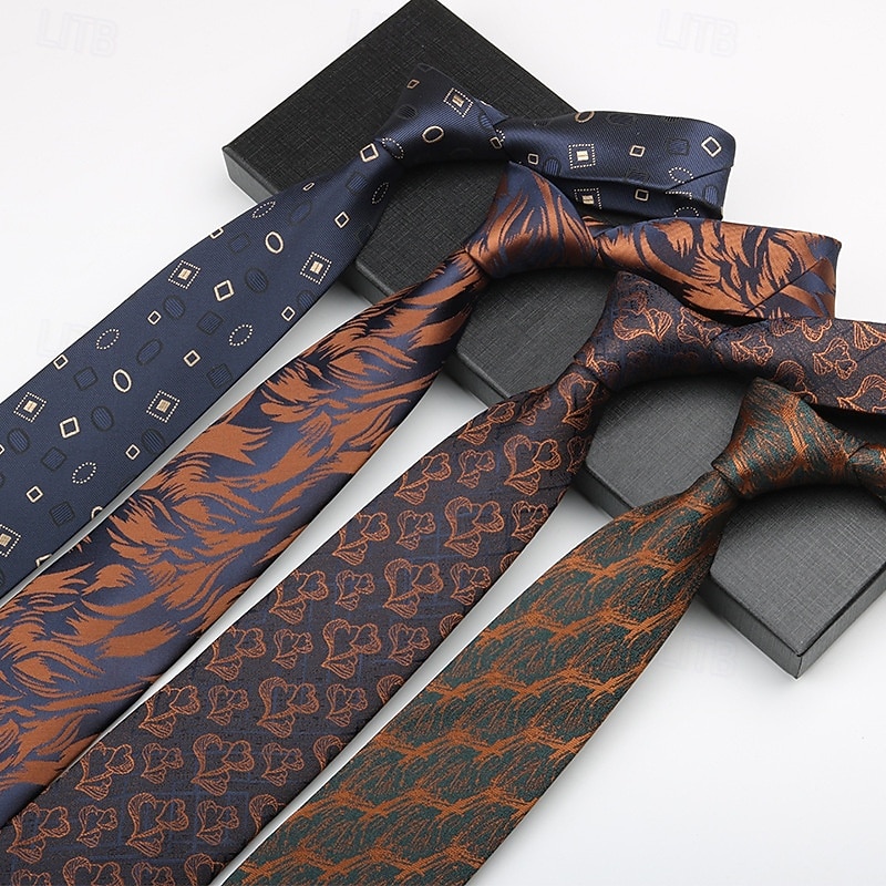 Herr Slipsar Mode Affär Jacquard Mönster Mönster Bröllopsfest Dagliga kläder 2026 - $7.49 –P1