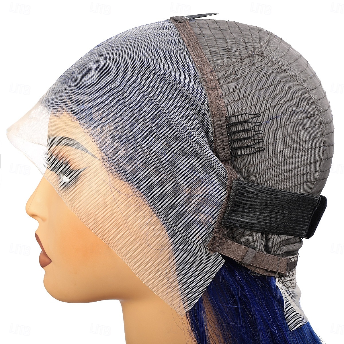 Parrucca frontale in pizzo blu 13x4 con capelli umani, parrucca frontale trasparente con capelli lisci, densità 150% del 2025 a $144.99 –P5