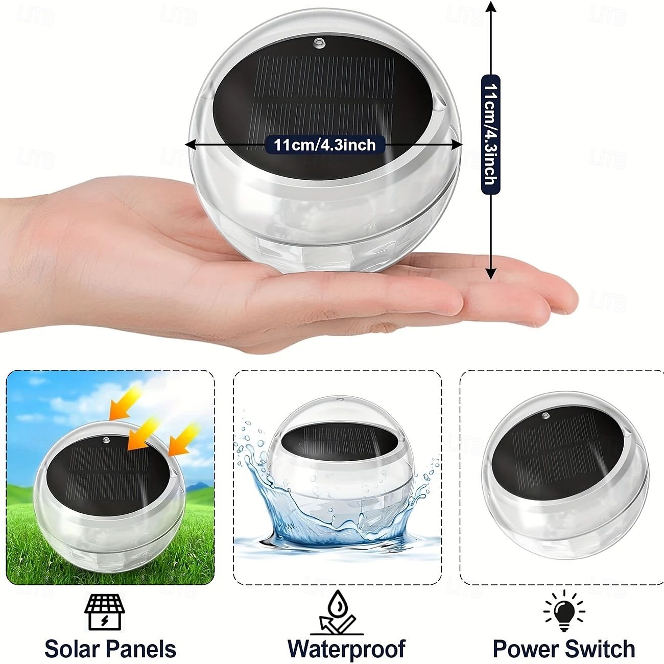 2 Pcs Underwater Lights Floating Pool Light Solar LED Color Changing Light IP67 Waterproof  for Outdoor Hot Spring Ponds Gardens and Hot Tub Fountain Lights at SPA Parties 2025 - $21.99 –P7