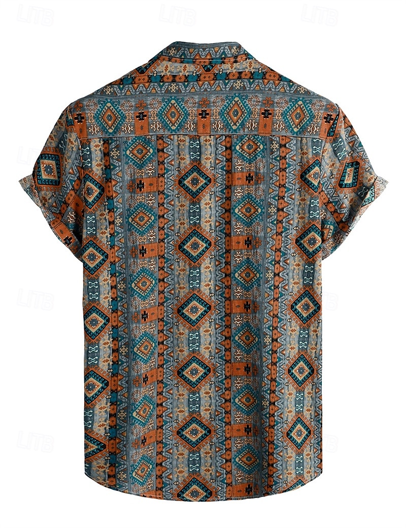 Retró Boho 1970-es évek Ing Hawaii ingek Hippi Azték Törzsi Férfi Mindszentek napja Farsang zenei fesztivál Tengerparti nyaralás Retro témájú buli Felnőttek Ing 2025 - $25.99 –P9