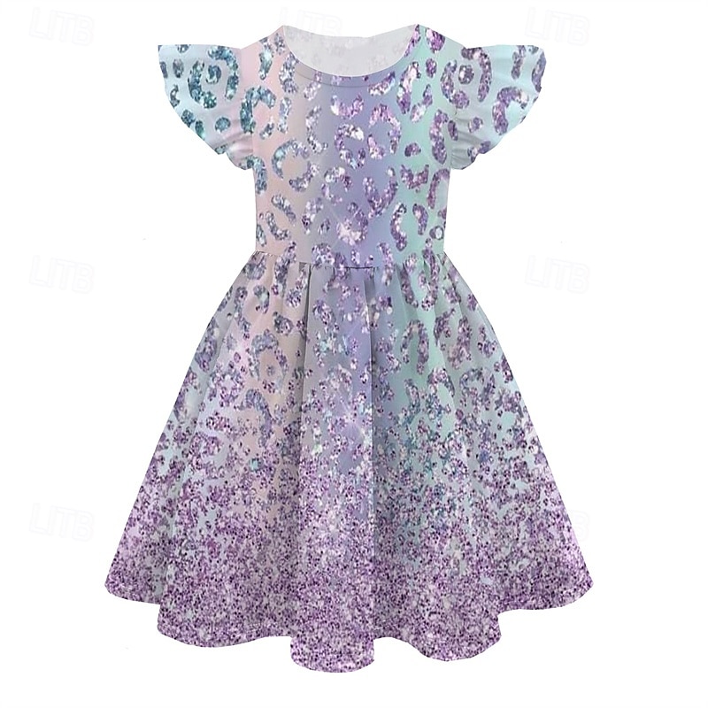 Girls' 3D Color Gradient Dress Sleeveless Summer Spring Vacation Daily Holiday Beautiful Sweet Kids 4-12 Years Casual Dress A Line Dress Knee-length Regular Fit 2025 - $15.99 –P1