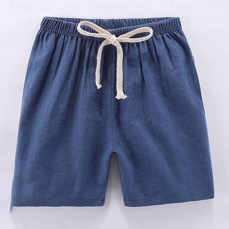 Barn Pojkar Shorts Ensfärgat Mjukt Komfort Shorts Utomhus Grundläggande Svart Gul Vin Mid midja 2025 - $4.99 –P7