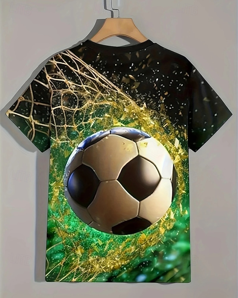 Ragazzi 3D Calcio Maglietta Manica Corta Estate Primavera Moda Essenziale Bambini 4-12 Anni Girocollo All'aperto Casuale Quotidiano Vestibilità regolare del 2026 a $11.99 –P2