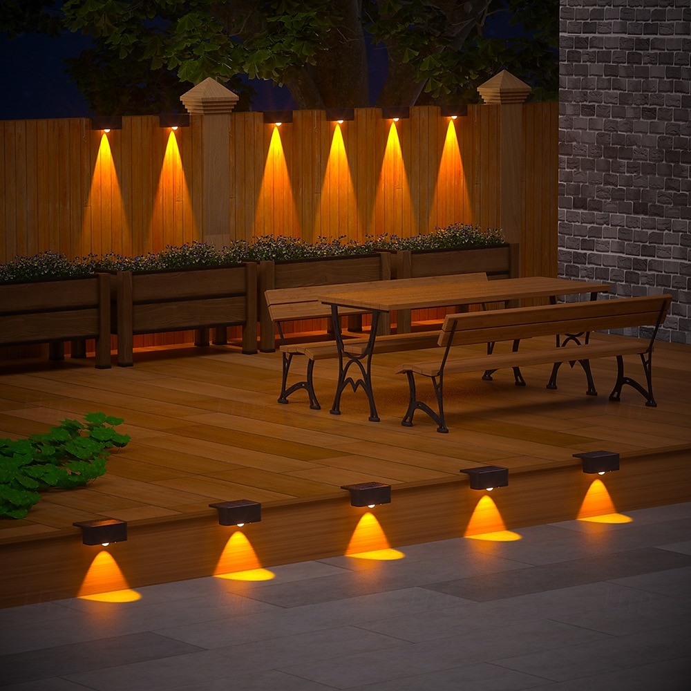 4/8 sztuk lamp solarnych LED na ścianę zewnętrzną IP65 wodoodporna lampa ścienna do domu, ogrodu, schodów, ogrodzenia, basenu, ogrodu, oświetlenia dekoracyjnego 2026 - $23.99 –P5