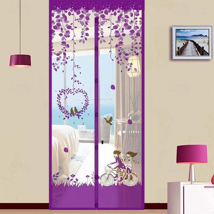 Magnetic Door Screen Mesh Screen Door Magical Mesh Screen Window Door Hands Free Magnetic Door Screen Automatic Closing Summer Curtain Net Floral Pattern 2025 - $13.99 –P12